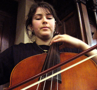 Cellist and cello